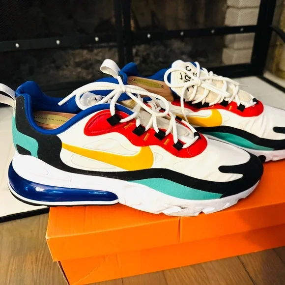Men’s Nike White, Red, Yellow, and Blue Sneakers - Picture 1 of 8